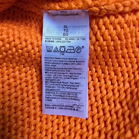 Banana Republic Women's Orange Tiger Sweater Cotton Tank Top XL NWT - Picture 4 of 5